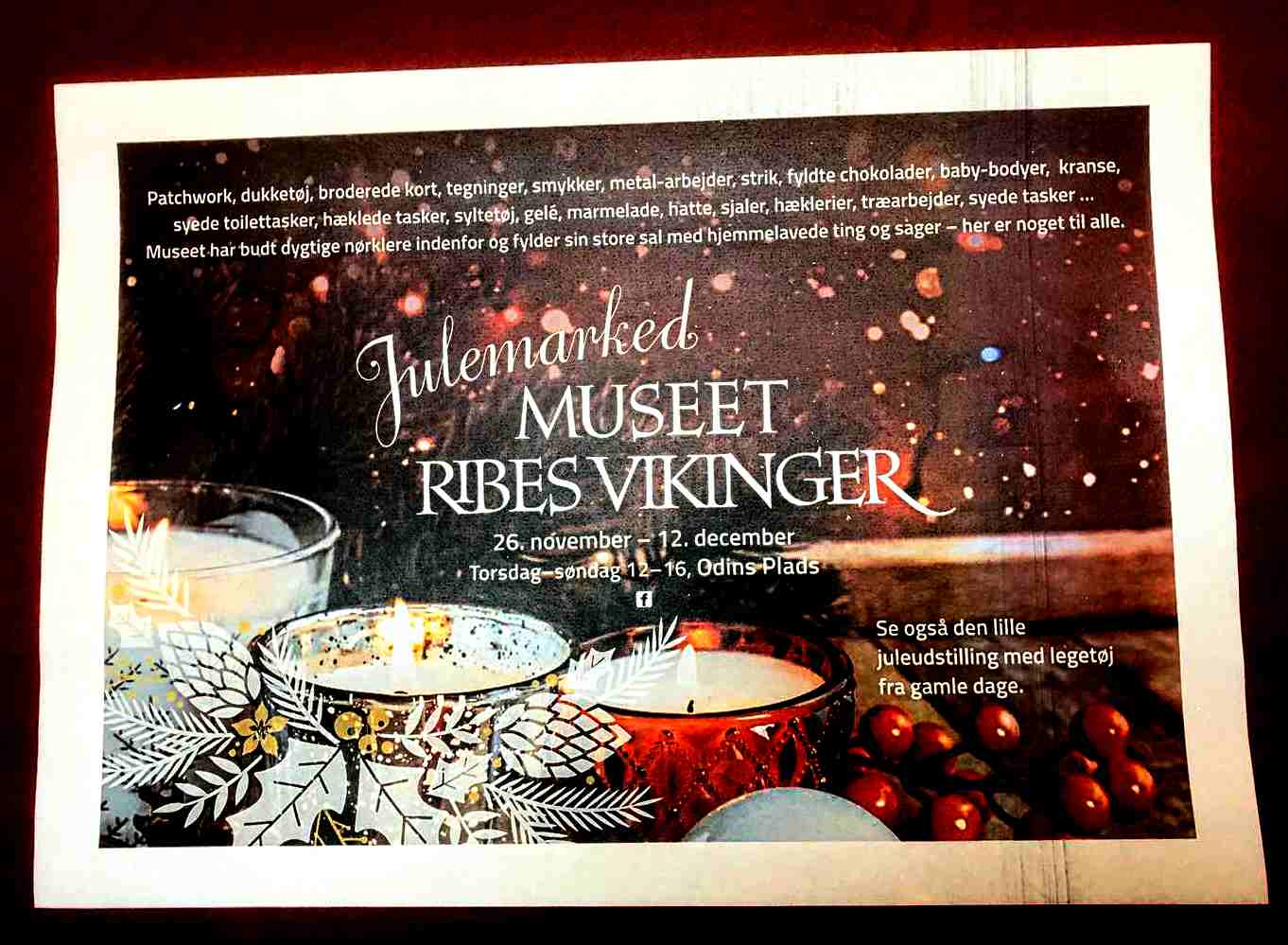 Uartig Galaxy Breddegrad Ribes Vikinger tilbyder Marked, juletræ og Nissemor med temaet gamle  legesager - Ryk Ind